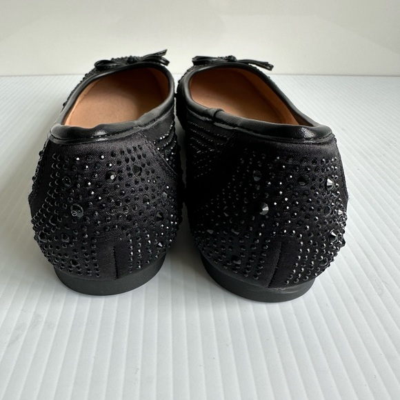 Xappeal Lennon Crystal Black Ballet Flats Bow Detail Size 8.5 - Picture 9 of 10